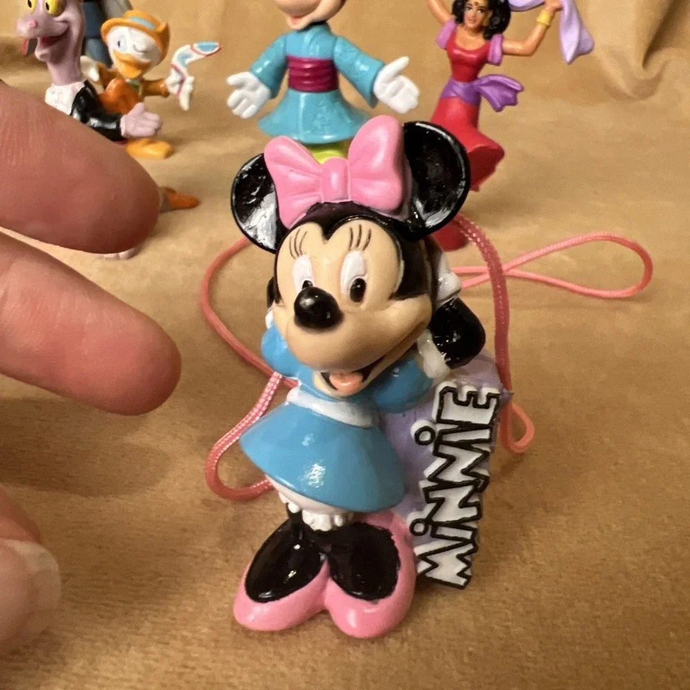 Disney Mini Figurine Lot Of 14 Mickey, Mini, Boots, Cinderella, Esmeralda, PVC